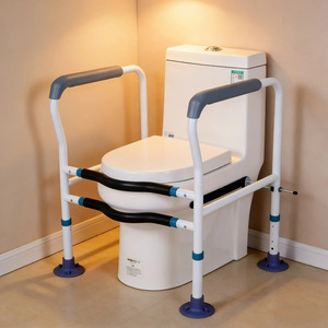 Barre d'appui de sécurité pour toilettes, dispositif d'aide pour personnes âgées avec hauteur réglable et base antidérapante - Product Image 1