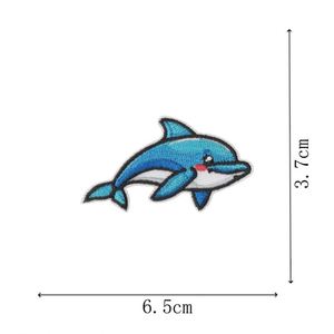 Nouveaux patchs thermocollants brodés sur ordinateur, motifs de poissons de mer et dauphins, pour vêtements - Product Image 3