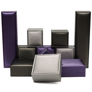 Custom logo <strong>Gold</strong> Silver Blue Leather <strong>Ring</strong> <strong>Box</strong> Jewelry Packaging with Bag - Product Image 1