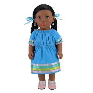 16 inch China manufacturer Wholesale Baby Black Doll Curly Hair African American Fashion Baby Dolls For Children and Education