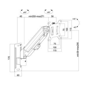 <span class=keywords><strong>Support</strong></span> d'écran <span class=keywords><strong>mural</strong></span> pour moniteur Bras d'<span class=keywords><strong>ordinateur</strong></span> - Product Image 6