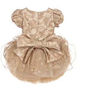 <strong>Gold</strong> Tulle Puff Ball Sequin <strong>Flower</strong> Party Birthday Wedding Baby <strong>Dress</strong> - Product Image 2