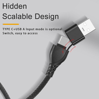 Câble de charge rapide pour téléphone portable 60W Type C 2 en 1, USB A vers USB C, vente en gros en stock pour téléphone portable