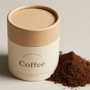 Emballage de luxe biodégradable sur mesure de qualité alimentaire en tube pour poudre de café, boîte cylindrique pour thé avec couvercles - Product Image 2