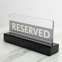 Support d'affichage de table publicitaire personnalisable en acrylique lumineux à LED, transparent et changeant de couleur