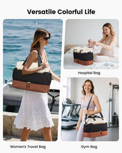 LOVEVOOK, <span class=keywords><strong>bolsa</strong></span> de lona de viaje de Weekender a la moda, <span class=keywords><strong>bolsa</strong></span> de clínica impermeable con cremallera ligera, <span class=keywords><strong>bolsa</strong></span> de Gimnasio Deportivo con compartimento para zapatos - Product Image 2