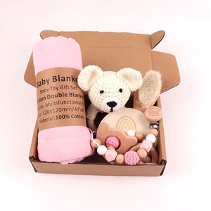 Set Perlengkapan Bayi Baru Lahir 6 Pcs, Kotak Hadiah Satu Bulan, Perlengkapan Mandi, Rattle, Mainan Gigitan Bayi - Product Image 5