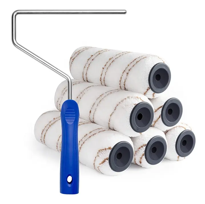 Rouleau de peinture en microfibre lisse et durable pour murs et plafonds Brosse à rouleau de 7 pouces