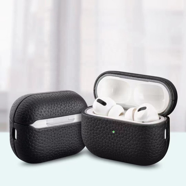 New Luxury 2 in 1 Genuine Leather case for airpods Pro case with Keychain for airpods 3 case Cover