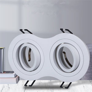 समायोज्य शुद्ध एल्यूमीनियम gu10 mr16 के नेतृत्व में डाउनलाइट हाउसिंग आधुनिक डबल हेड आयताकार फिटिंग के लिए - Product Image 1