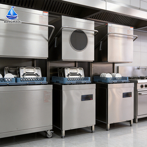 Lave-vaisselle commercial automatique à capot, haute vitesse, en acier inoxydable, pour restaurants et écoles - Product Image 1