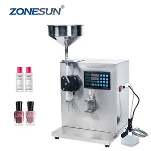 Zonesun pasta de líquidos ZS-NP1, bomba permanente semi-automática para esmalte de unhas, perfume brilho labial, máquinas de enchimento pequena