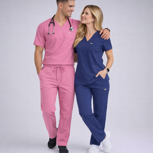 NIAAHINN Tenues d'infirmière unisexes pour hôpital, uniformes d'infirmière, fabricants et fournisseurs, uniforme d'hôpital à col en V, ensemble de blouses médicales pour infirmières - Product Image 1