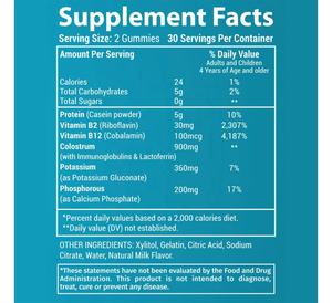 מותאם אישית תווית דשא-fed קולוסטרום חלב Gummies לילדים נשים גברים קשישים עם קולוסטרום & B-מורכב 5g חלב חלבון - Product Image 3