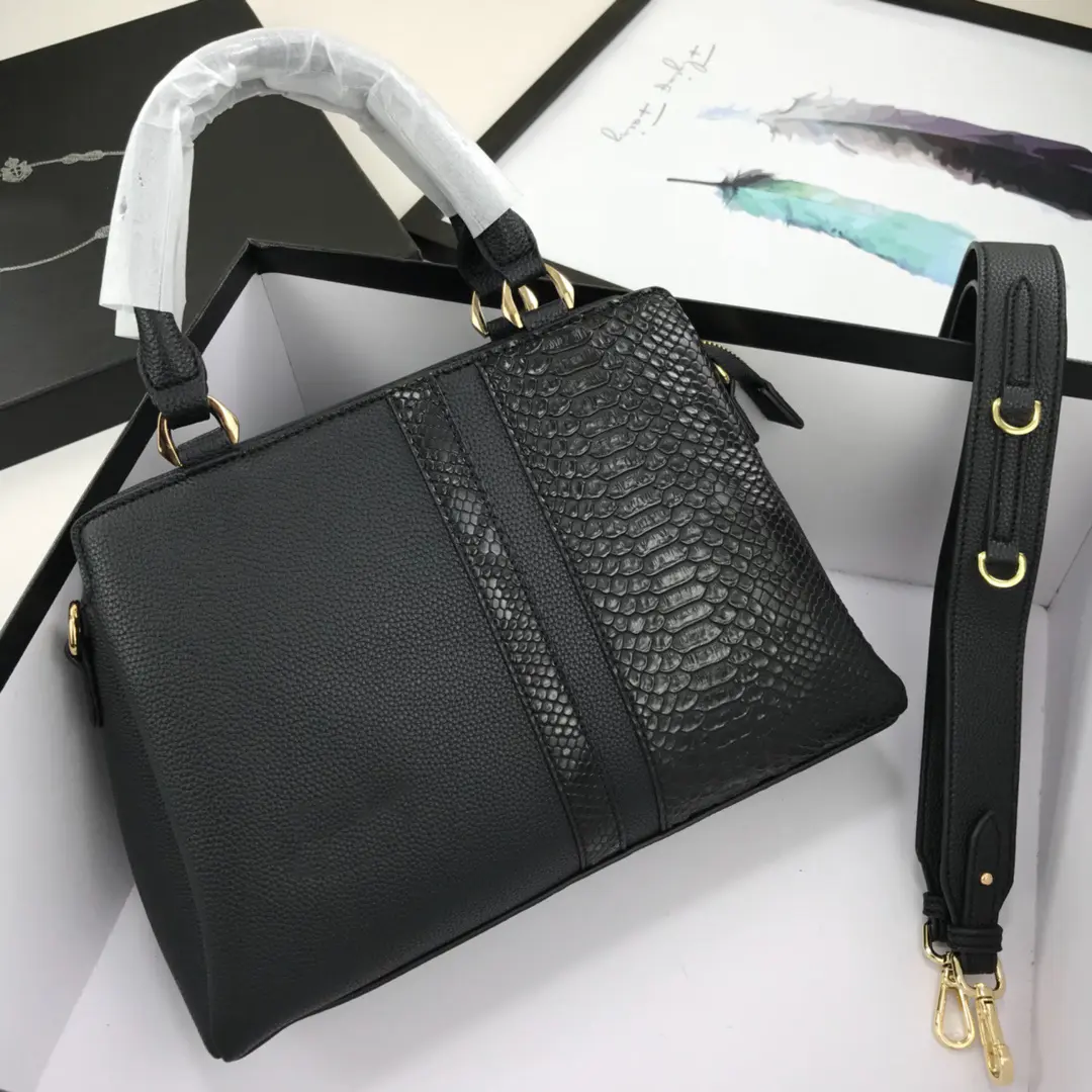 2020 Nice Square Ladies Cowhide with python grain Fashion Shoulder Female Bags Women Handbags