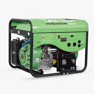 GRETECH portable 5 kw - 6kw durable single / three phase 3 in 1 recoil/electric start lpg / natural gas / gasoline generator