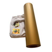 Vinyle métallique imprimable doré brillant à transfert thermique PU Flex eco-solvant imprimé film découpé