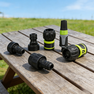 Raccord rapide flexible pour tuyau d'arrosage de jardin 1/2" 3/4" en ABS, outil de réparation et d'irrigation goutte à goutte - Product Image 1