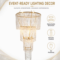Lustres de plafond pour mariage, acrylique, LED, AC, durables, écologiques, modernes, or, argent, indice de protection IP33, télécommande, multicolores, extérieur