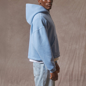 Fabricant de patchs avec logo personnalisé Sun Faded Washed Heavyweight Oversized Eco Friendly Organic Cotton Fleece Hoodies pour hommes - Product Image 2