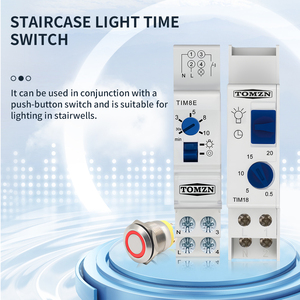 TOMZN 18mm 230V AC 50/60Hz 16A 30s-20minutes Intervalo Escalera Temporizador Interruptor Luz Tiempo <span class=keywords><strong>de</strong></span> retardo para Control <span class=keywords><strong>de</strong></span> iluminación <span class=keywords><strong>de</strong></span> pasillo - Product Image 2