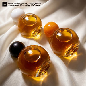 Flacone di Profumo in Vetro Trasparente a Forma di Sfera Personalizzato ABT, 30ml 50ml <span class=keywords><strong>75ml</strong></span>, con Tappo a Sfera - Product Image 1