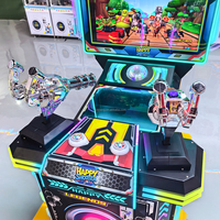 Machine de jeu de tir à double pistolet Happy Shooter, borne d'arcade à monnayeur avec lumières LED néon pour centre commercial