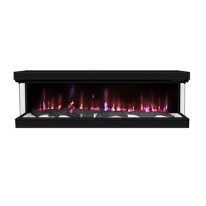 Wholesale Indoor Living Wood Smart Led Decorative Electric Heater 3d Fireplace Fireplaces 60 Inch