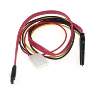 Cable combinado de datos y alimentación SATA3.0 de 40 cm y 6 Gb/s de 15 pines a SATA de 7 pines y 22 pines + IDE Molex de 4 pines para disco duro de PC, SSD