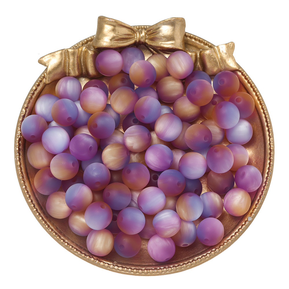 iridescent matte beads - purple, yellow, and blue