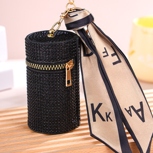 Porte-monnaie de luxe écologique pour femme, nouveau style, <span class=keywords><strong>mini</strong></span> pochette à rouge à lèvres, breloque de sac en cuir PU orné de strass - Product Image 2