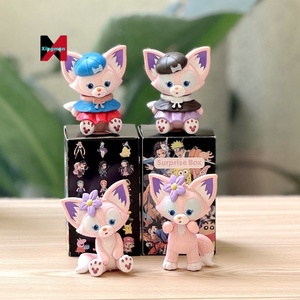 ฟิกเกอร์ลินาเบลล์น่ารัก 4 ชิ้น รูปสุนัขจิ้งจอกสีชมพู ของตกแต่งเค้ก ของตกแต่งรถยนต์ พีวีซี กล่องสุ่มสุดฮิต - Product Image 2