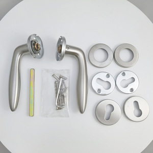 Poignée de porte de meuble adaptée à la serrure de porte à mortaise Trous de cylindre en aluminium argenté prix d'usine - Product Image 4