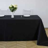 Nappe en polyester extensible anti-taches rectangle noir personnalisé de 90x132 pouces pour fête de mariage