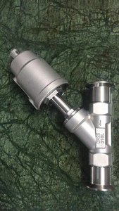 Válvula de Globo de Asiento Angular Tipo Y Neumática de Acero Inoxidable con Extremos BSP y Actuador de Acero Inoxidable para Medios Oleosos - Product Image 2