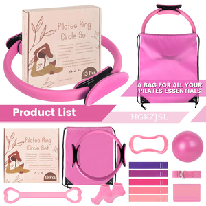Bộ dụng cụ tập thể dục tại nhà 13 món tự làm dành cho người mới bắt đầu, gồm dây kháng lực, vòng tập Yoga <span class=keywords><strong>Pilates</strong></span>, phụ kiện <span class=keywords><strong>Pilates</strong></span> cần thiết - Product Image 2