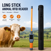 Lecteur de puce RFID LF 134,2 KHz ISO11784/85 FDX HDX EMID pour balises auriculaires d'animaux avec stockage de 20 000 données pour le suivi du bétail
