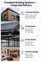 Villa préfabriquée modulaire à assemblage rapide avec façade personnalisée, solution intelligente pour extension de jardin, avec toit photovoltaïque à vendre