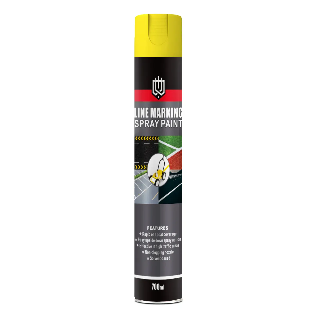 Peinture en aérosol de marquage de ligne jaune blanc pour les parcs automobiles usines terrains de sport tribunaux et chantiers à l'intérieur et à l'extérieur