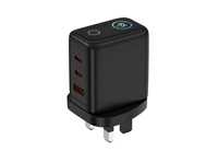 Chargeur rapide 65W Gan PD, bloc USB-C USB-A, écran TFT, accord AVS, 40W dynamique, 65W compatible Iph Sansung Huwei etc.