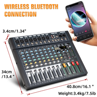 Table de Mixage Audio Numérique Professionnelle OEM FG8 48V Phantom 8 Canaux, Console de Son pour DJ