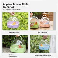 Cage à oiseaux portable de petite taille pour oiseaux et hamsters, mini cage de promenade pour perroquet avec motif pivoine