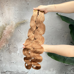 100% Virgin Human Hair #30 Honey Brown <b>Body</b> <b>Wave</b> Bundles Grade 12A Unprocessed Brazilian Remy Hair Extensions - Product Image 2