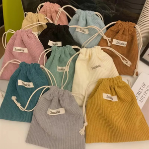 Bolsita pequeña de pana con cordón, monedero, bolsa para llaves, bolsa protectora contra el polvo, mini bolsa de regalo linda para dulces, joyas, lápiz labial, cosméticos - Product Image 1
