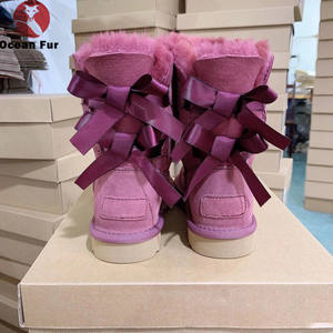 2024 Outdoor Winter warme Stiefel Damen Strass Schafswolle Schuhe Schafsfell gefüttert Schnee Glitzer Stiefel lange Wollstiefel - Product Image 2