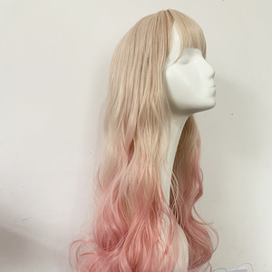 Pelucas sintéticas populares para mujer, largas y rizadas, con <span class=keywords><strong>flequillo</strong></span>, para fiestas y cosplay - Product Image 2