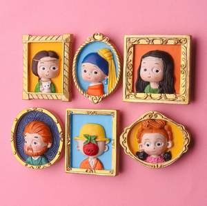Divertidos imanes de resina para nevera con pinturas famosas del mundo: Mona Lisa, Van Gogh, el Grito. Imanes decorativos personalizados. - Product Image 1