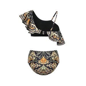 Costume da Bagno Intero di Lusso 2026 per Signore, Elegante Bikini Vintage Nero e <span class=keywords><strong>Oro</strong></span>, Abito Lungo da Bagno per Vacanze Femminili - Product Image 6