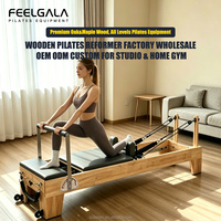 Vente directe usine – Machine de Pilates Reformer professionnelle réglable avec poulies silencieuses en caoutchouc et bois pour studio de Pilates commercial