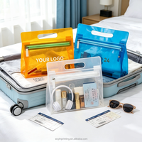 Sac cosmétique transparent personnalisé avec logo pour salon de beauté, studio de manucure, emballage de marque de soins de la peau, approvisionnement en gros, imperméable
